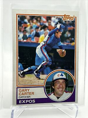#ad 1983 Topps Gary Carter Baseball Card #370 NM Mint FREE SHIPPING $1.50