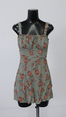 #ad Trixxi Women#x27;s Floral Print Smocked Summer Mini Dress CM5 Green Small $9.98