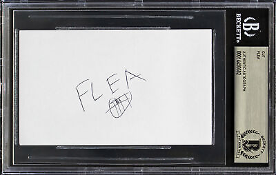 #ad FLEA Red Hot Chili Peppers Authentic Signed 3x5 Cut Signature BAS Slabbed $199.99