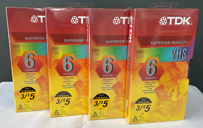 #ad TDK Superior Quality T 120 Blank VHS Tapes 6 Hours 4 Pack NEW $9.99