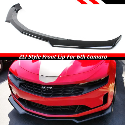#ad For 16 23 Camaro SS 19 23 LS LT RS Glossy Blk Front Bumper Lip Splitter Spoiler $92.99