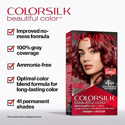 #ad Revlon Colorsilk Beautiful Permanent Hair Color CHOOSE YOUR COLOR Pack of 3 $18.49