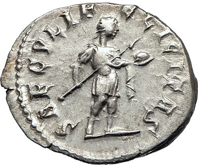 GORDIAN III w spear and globe 242AD Authentic Silver Ancient Roman Coin i73546 $178.65