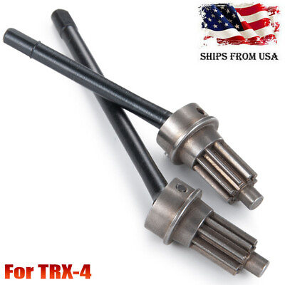 #ad 1 Pair Front Axle CVD Drive Shaft Steel #45 For 1 10 RC TRX 4 RC Crawler $13.89