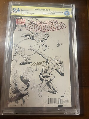 #ad AMAZING SPIDER MAN #1 6 14 CBCS 9.4 OPENA Bamp;W 1:200 VARIANT SS RAMOS KEY ISSUE $179.00