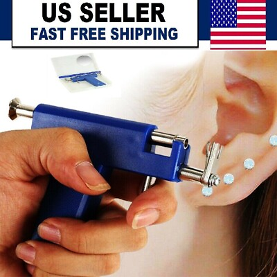 Professional Ear Piercing Gun Body Nose Navel Tool Kit Set Jewelry GUN with Box $7.90