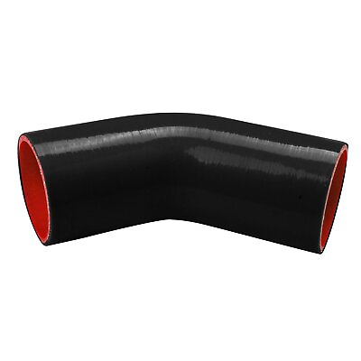 #ad 3quot; Inch 45 Degree Elbow Silicone Turbo Hose Coupler Pipe 76mm to 76mm Black Red $11.28