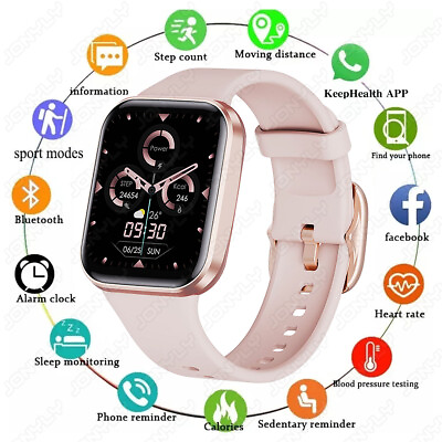 #ad #ad Smart Watch Men Women Waterproof Heart Rate Bluetooth for iOS Android Samsung $24.99