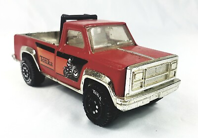#ad Vintage 1970’s Red Tonka Pickup Truck With Roll Bars chrome plastic accents $24.95