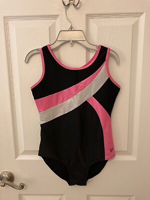 #ad Shop Justice Gymnastics Dance Wear Leotard Unitard Size 14 Girls Black Pink $19.99