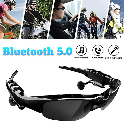 #ad Bluetooth 5.0 Sunglasses Wireless Glasses Headphone Headset Stereo Earphone Mic√ $11.04