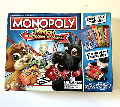 #ad 💰Monopoly Junior❤️Electronic Banking Hasbro Gaming Open Box complete 💰 $11.95