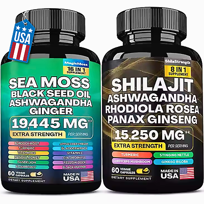 #ad #ad Sea Moss amp; Shilajit Black Seed Oil Turmeric Ashwagandha Ginger Vitamin D $120.00