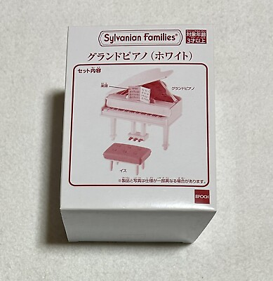 #ad Sylvanian Families White Grand Piano Red Chair Set Furniture Calico Critters $30.00