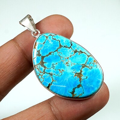 #ad Top Quality Turquoise Gemstone Pendant Women Pendant 925 Silver Jewelry Gift 2 quot; $15.29