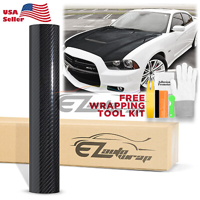 7D Carbon Fiber Black High Gloss Auto Vinyl Wrap Sticker Sheet Film Decal DIY 6D $270.00