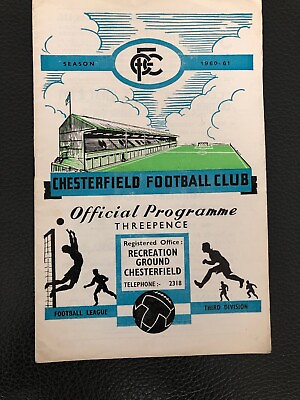 #ad Chesterfield v Colchester United Div 3 10.12.1960. GBP 2.25