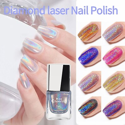 #ad Holographic Nail Polish Glitter Polish Nail Art Nail Pigment Diamond Laser Art $3.63