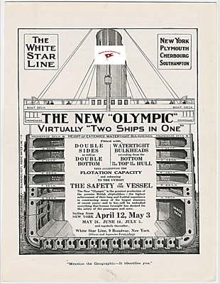 THE NEW OLYMPIC VIRTUALLY TWO SHIPS IN ONE REPRINT AD FOR WSL $6.88