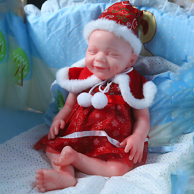 18.5quot; Newborn Girl Cute Baby Full Body Solid Silicone Doll Reborn Baby Dolls NEW $156.79
