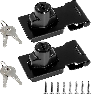 #ad Jiozermi 2 Packs 2.5 Inch Hasp Locks with Keys Stainless Steel Hasp Latches Tw $14.70