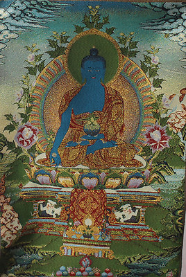 36quot; Tibet Silk Cloth Seat Sakyamuni Shakyamuni Amitabha Buddha Thangka Thanka $14.28