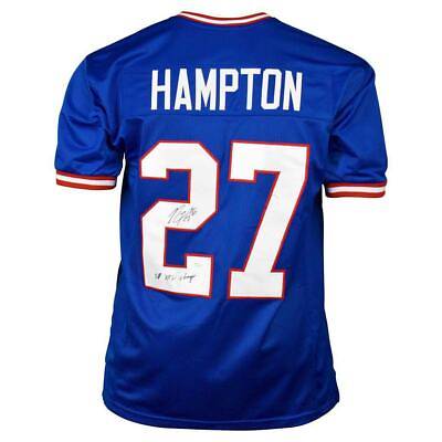 #ad Rodney Hampton Signed SB XXV Champs Inscription New York Pro Blue Football Jerse $65.95