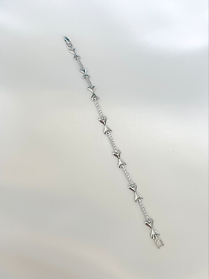 #ad Silver Kiss Bracelet Crystal Bracelet Silver Plated GBP 19.00