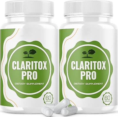 2 Pack Claritox Pro Memory Support Brain Productivity Pills 120 Capsules $29.95