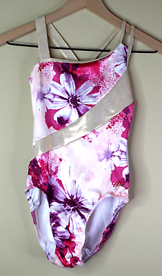 #ad Justice Girls Floral Dance and Gymnastics Leotard amp; Scrunchie Size Medium 10 $16.99