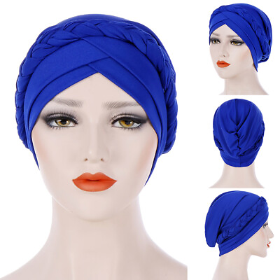 #ad Turban Cap Soft Touch Milk Silk Brimless Twist Head Wrap Accessory $14.72