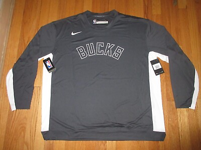 #ad Milwaukee Bucks Team Issued NBA Nike Long Sleeve Shirt Size 2XL amp; 3XLT **RARE** $44.95