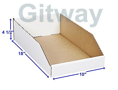 #ad 25 10 x 18 x 4 1 2quot; Corrugated Cardboard Open Top Storage Parts Bin Bins Boxes $52.21