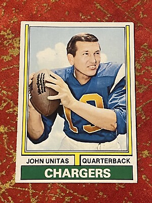 #ad 1974 Topps Football John Johnny Unitas San Diego Chargers HOF EX Excellent Colts $9.88