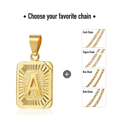 #ad Women Men 18quot; Gold Filled Initial Letter Pendant Necklace Stainless Steel Chain $7.99