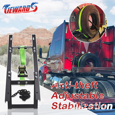 #ad Adjustable Semi Truck Tire Rack Spare Tire Carrier Tire Mount Holder w hardware $120.99