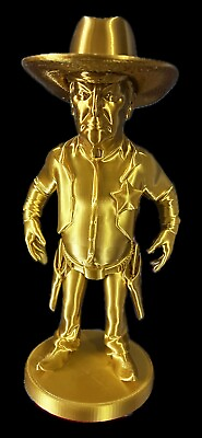 #ad Golden Sheriff Donald Trump 3D Figurine With 6 Shooters amp; Bullets MUST HAVE 🎁 $35.00