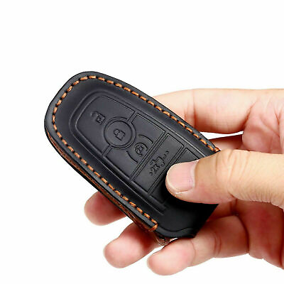 #ad 5 Button Leather Remote Key Cover Case Holder Fob Bag For Ford F 150 Accessories $19.03
