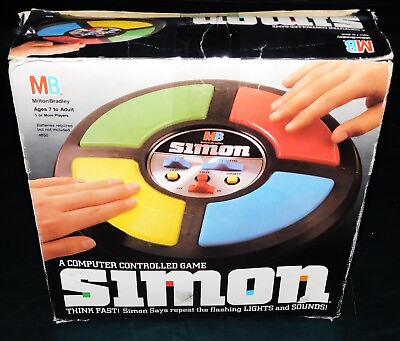 #ad Vintage SIMON GAME Electronic Computer Controlled Lights Sound Mattel Batt Incd $32.50