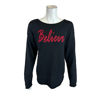 #ad Belle by Kim Gravel Women#x27;s Jingle Belles Holiday Sweater Believe Medium Size $199.99