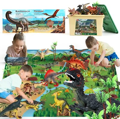 #ad Wild Animal Action Figures Model With Activity Play Mat 12pcs Full Set Carry Box $21.99