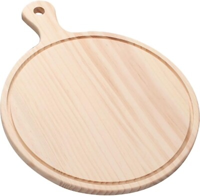 #ad Wooden Pizza Steak Tray with Handle for Serving and Cutting Snacks $19.99
