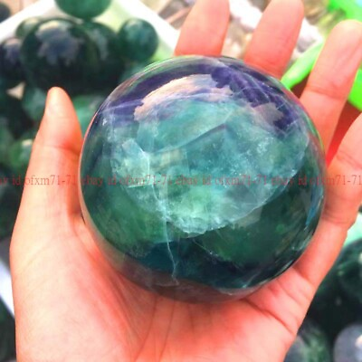 #ad Natural Fluorite Ball Quartz Crystal Mineral Healing Sphere Reiki Stone 48 83mm $49.99