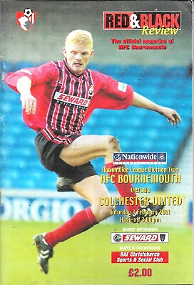 #ad Football Programme Bournemouth v Colchester United Div 2 3 2 2001 GBP 1.00