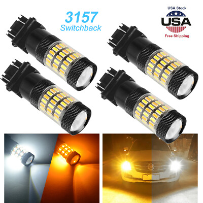 #ad 4Pcs White Amber Switchback LED Turn Signal Light Bulbs For Chevy Silverado 1500 $17.06