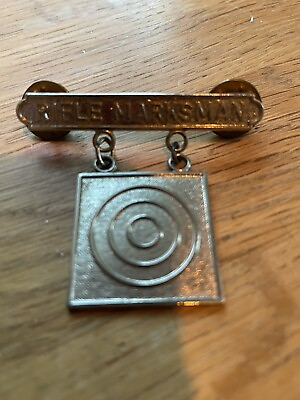 #ad Rifle Marksman medal pin vintage bullseye $10.00