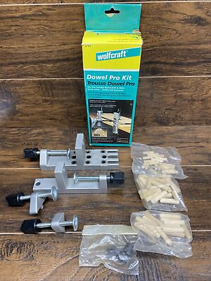 #ad Wolfcraft 3751 Aluminum Dowel Pro Doweling Jig Kit Wood Joining Easy Joints Nice $16.15
