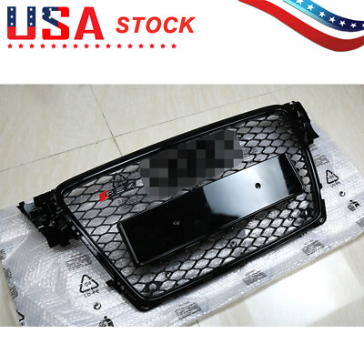 HONEYCOMB SPORT MESH RS4 STYLE HEX GRILLE GRILL BLACK FOR 09 12 AUDI A4 S4 B8 8T $135.00
