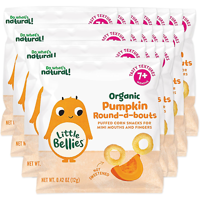 Little Bellies Organic Round a bouts Baby Snack Pumpkin Pack of 18 $30.27