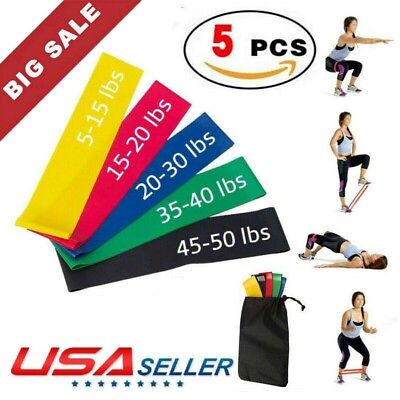 Resistance Bands Loop Set Gym Exercise Yoga Strength Workout Fitness Booty Band $3.95